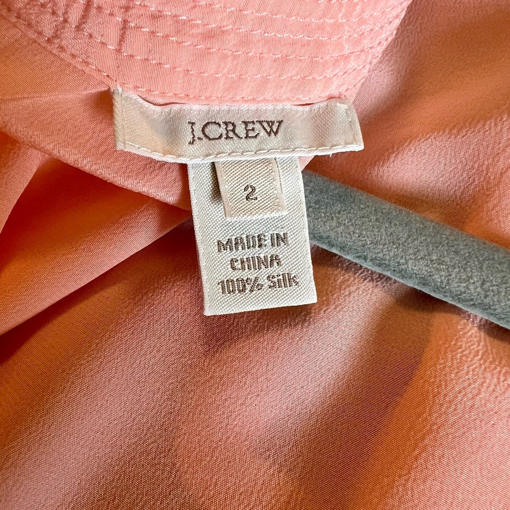 J. Crew Peach Pink Pleated Silk Blouse - Picture 3 of 3